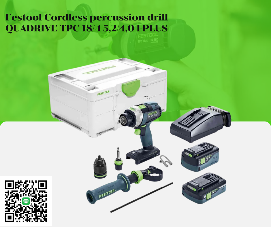 FESTOOL - Cordless percussion drill QUADRIVE TPC 18/4 5,2/4,0 I-PLUS